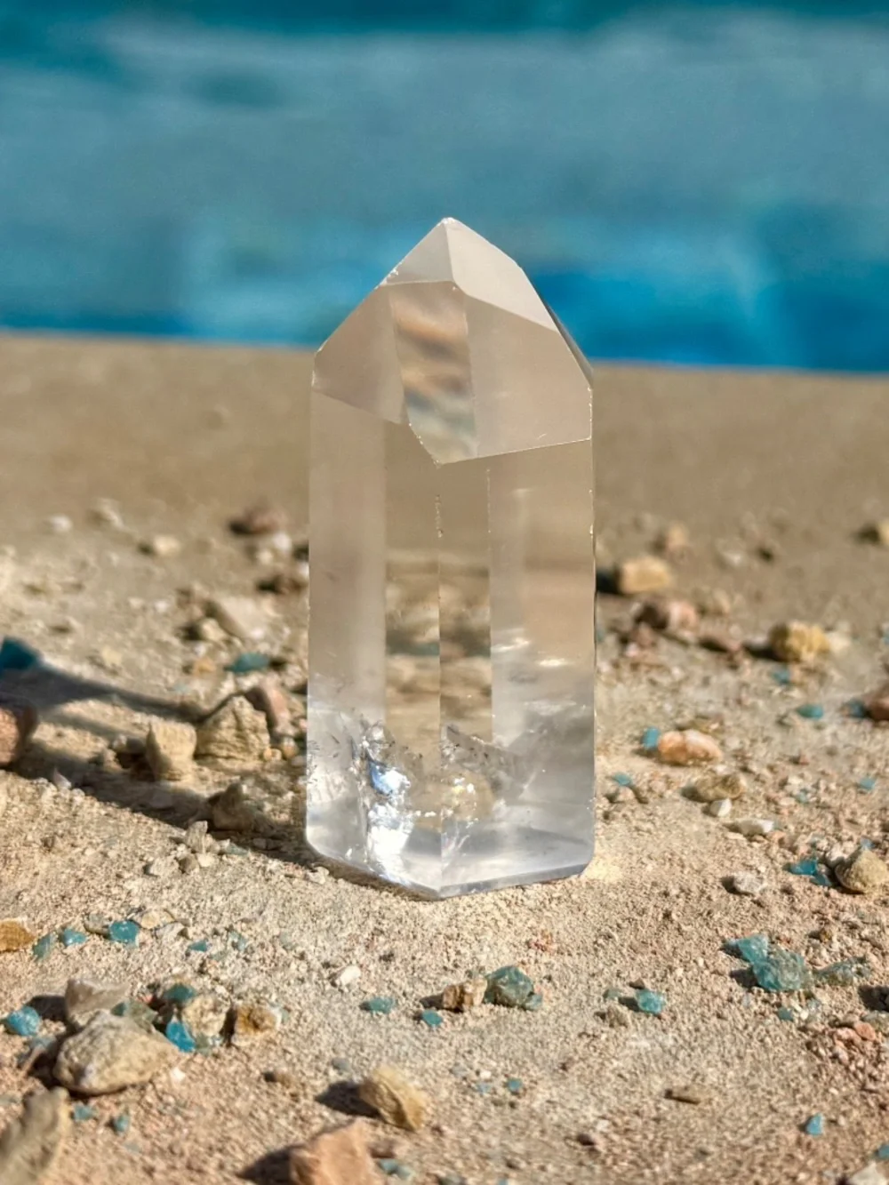 Russian High Polished Clear Quartz Tower Point Crystal
